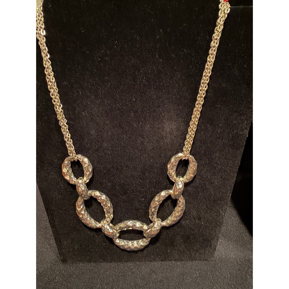 Lot of 3 silver toned statement necklaces, Armani Exchange and Alfani - Picture 3 of 12
